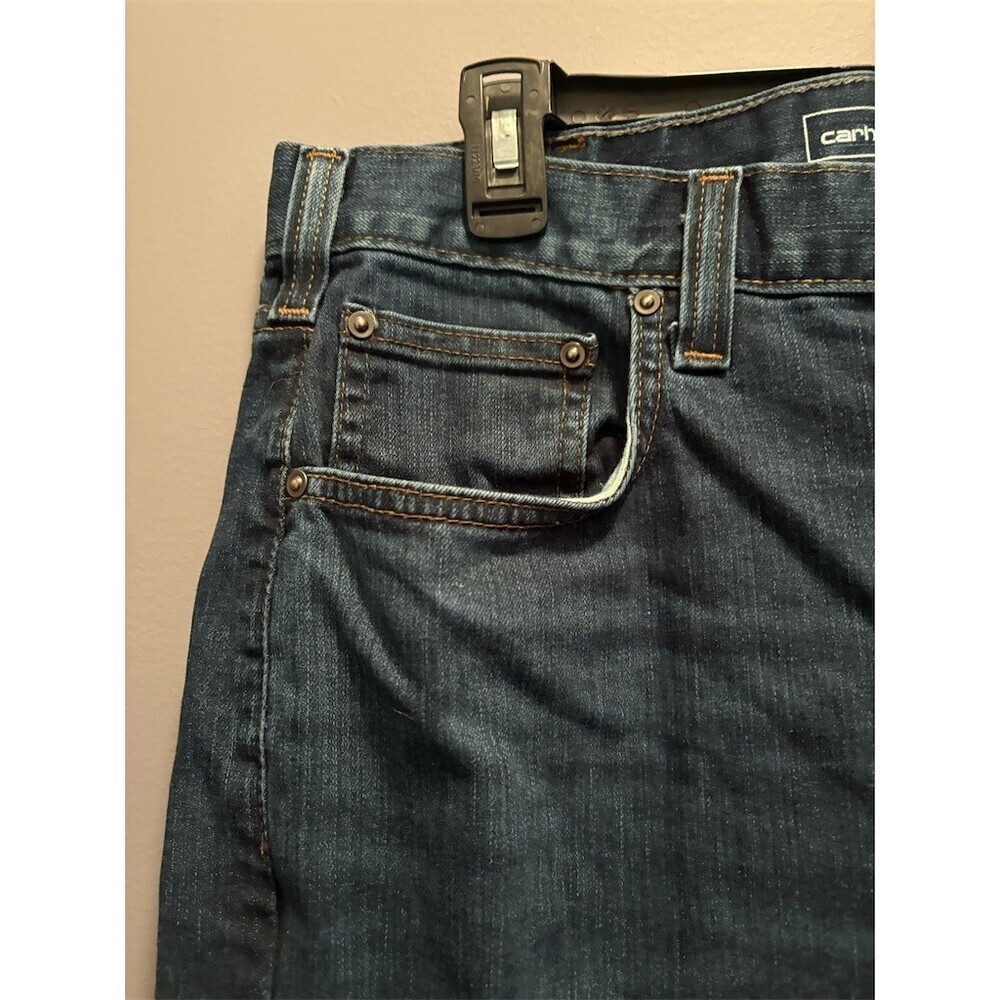 Carhartt Jeans Mens 36x32 Blue Medium Wash Relaxed Fit Straight Leg - Picture 2 of 10